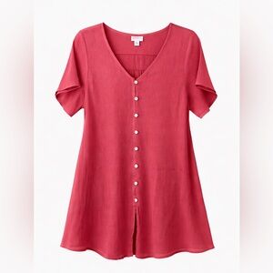 LuLaRoe Peach V-Neck Button-Down Tunic